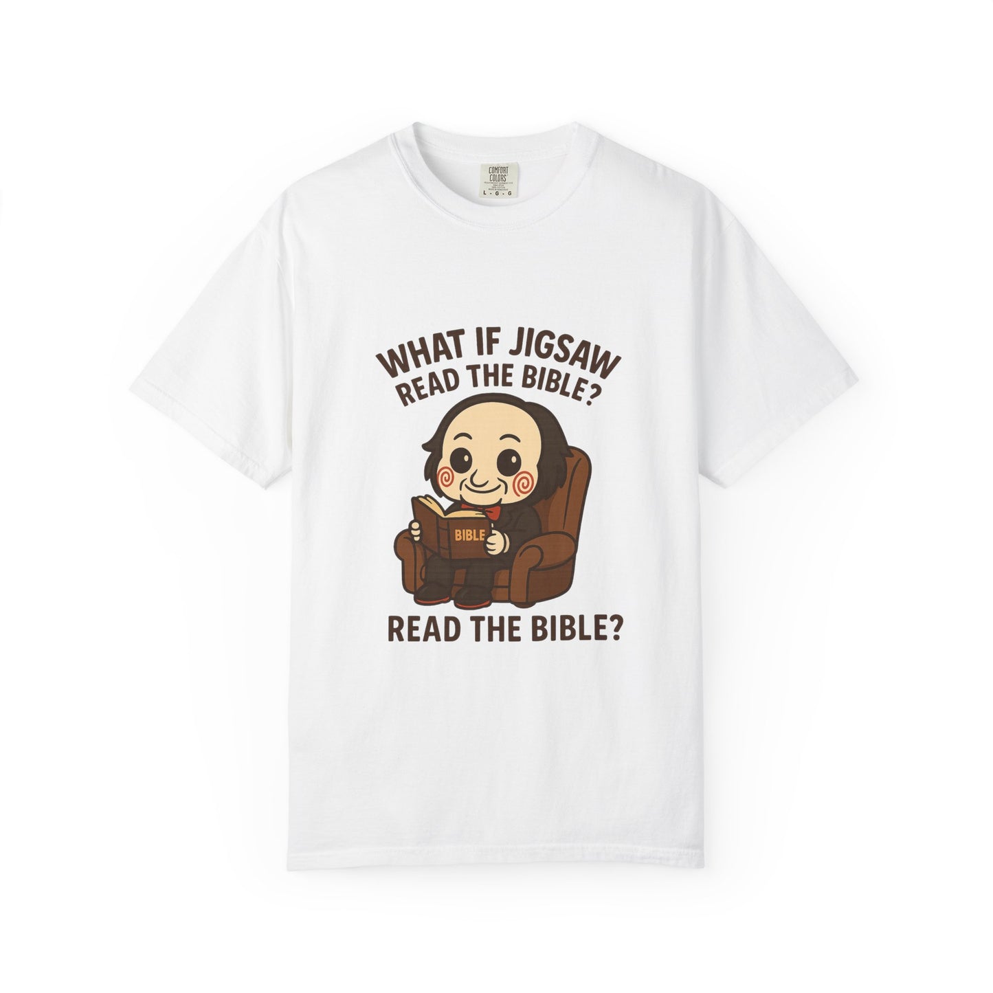 Quirky Graphic Tee, Jigsaw Humor Shirt, Unique Gift for Readers, Fun Bible Reference T-shirt, Casual Everyday Wear