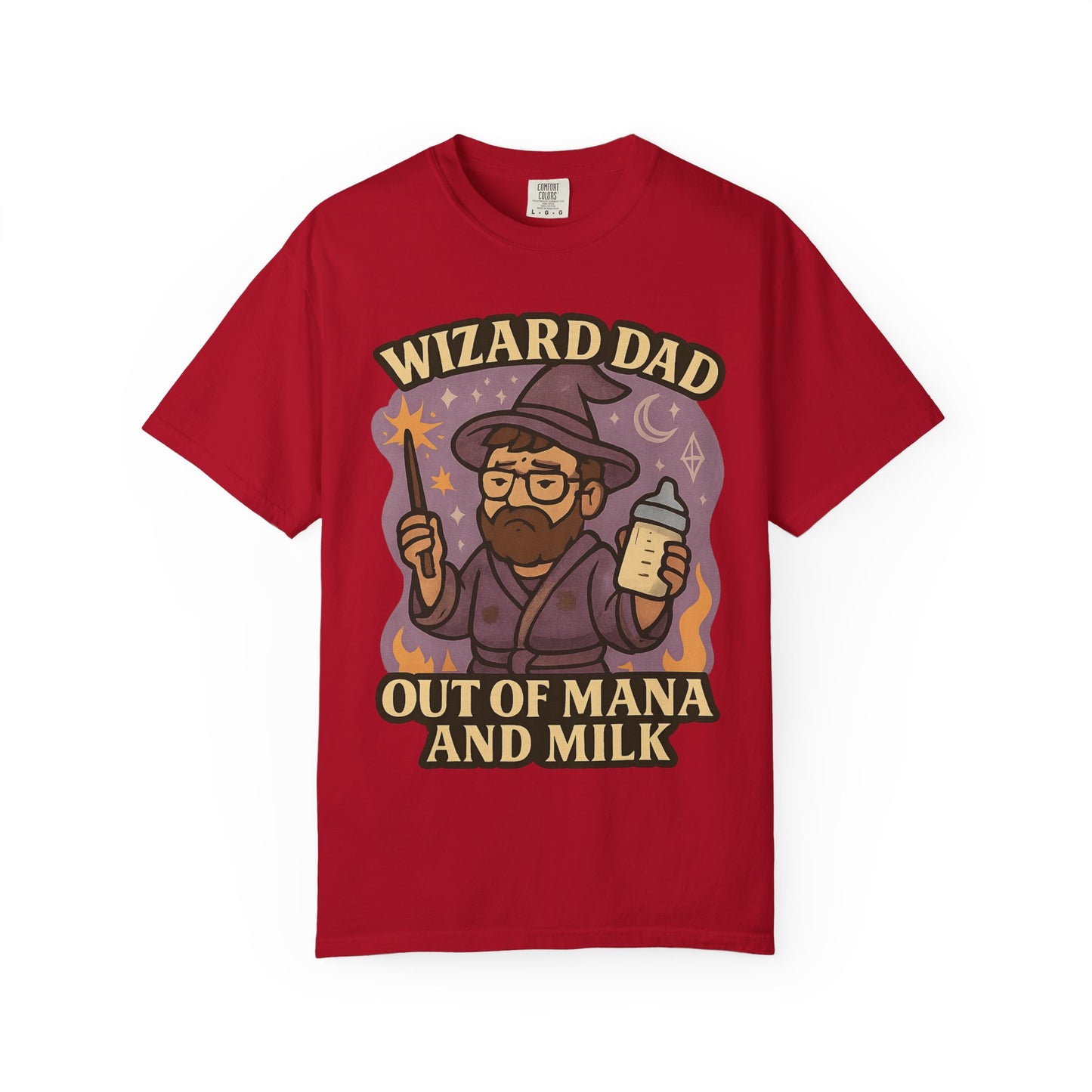 Wizard Dad T-Shirt - Unisex Garment-Dyed Tee for Dads, Funny Gift for Father's Day, Gifts for Wizards, Casual Wear, Character Tee