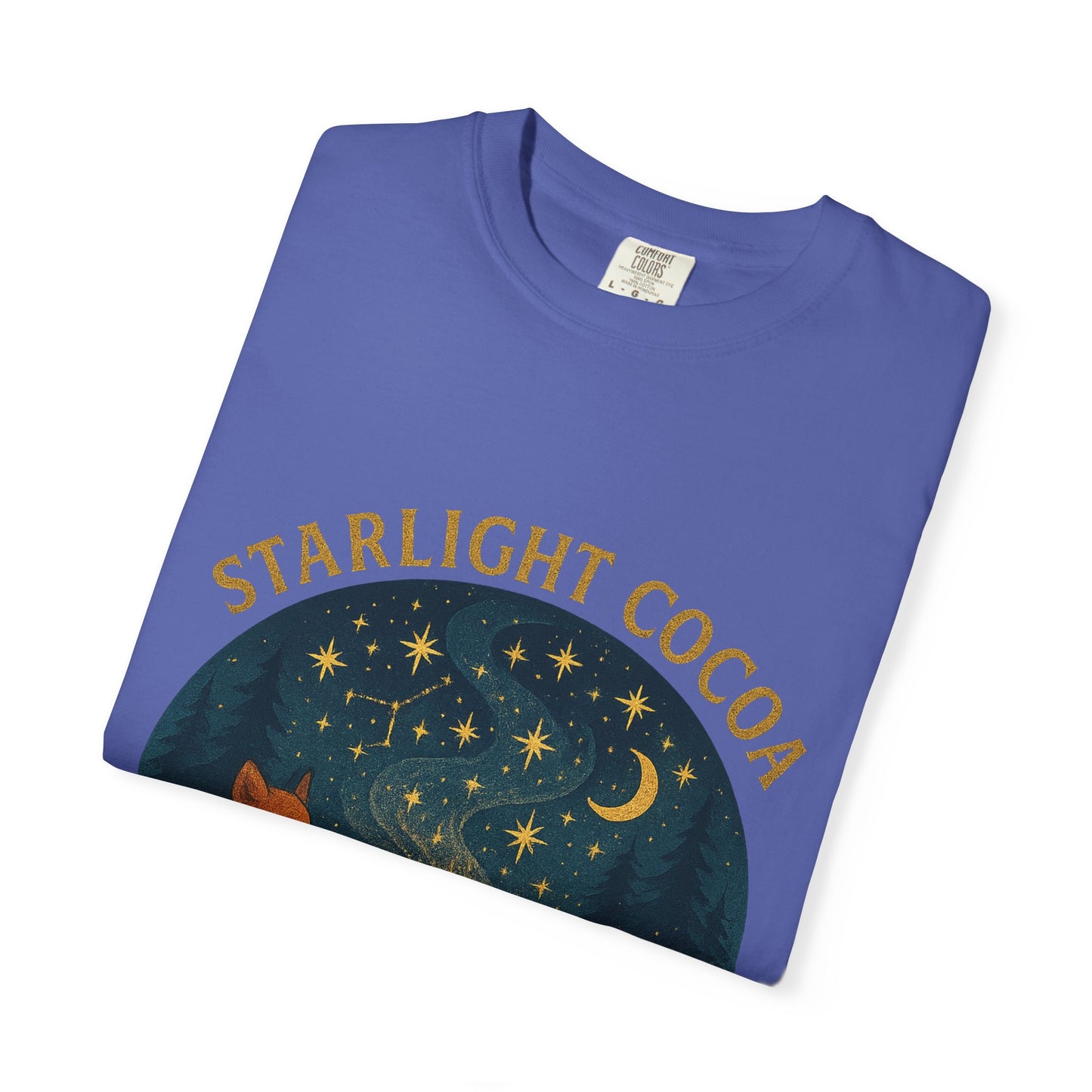 Starlight Cocoa T-Shirt | Cozy Night Vibe | Unisex Graphic Tee | Perfect for Camping, Stargazing, Gift for Nature Lovers