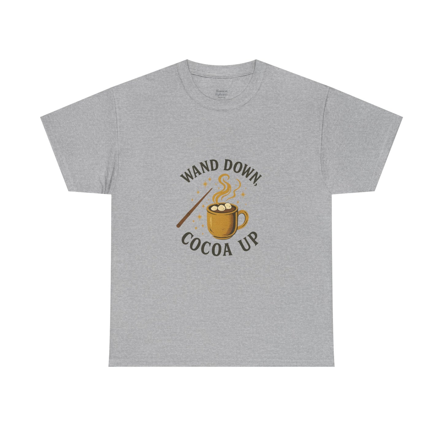 Magical Cocoa Unisex Heavy Cotton Tee - Perfect Gift for Wizards, Cozy Nights, Christmas, Themed Parties, and Everyday Comfort