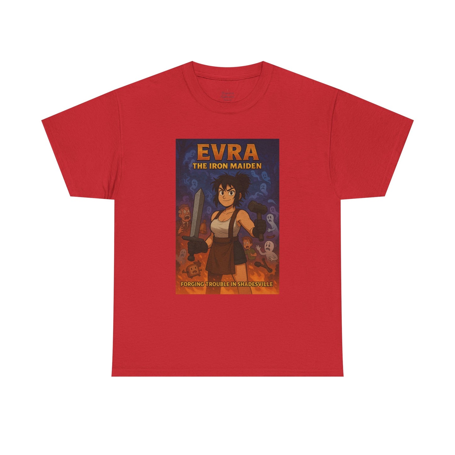 Evra the Iron Maiden Unisex Heavy Cotton Tee | Anime Shirt, Graphic Tee, Geek Fashion, Gift for Her, Casual Wear