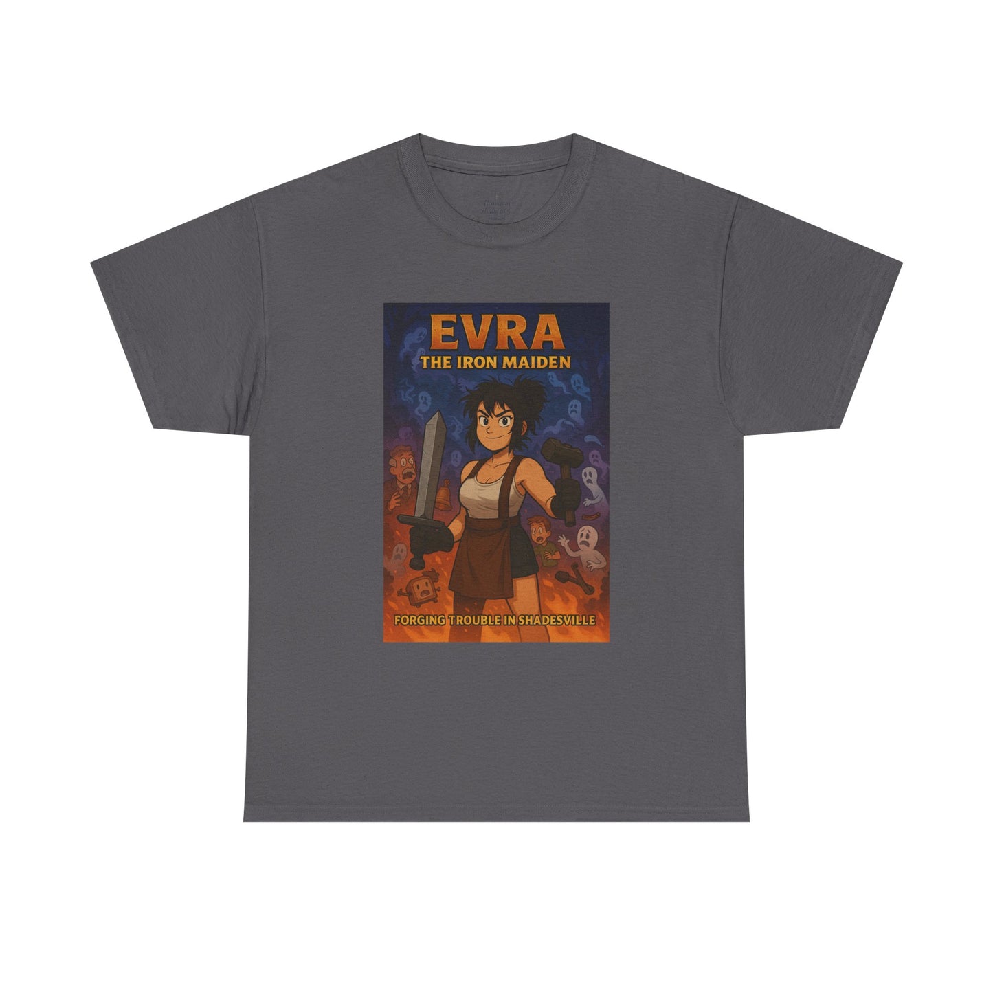 Evra the Iron Maiden Unisex Heavy Cotton Tee | Anime Shirt, Graphic Tee, Geek Fashion, Gift for Her, Casual Wear