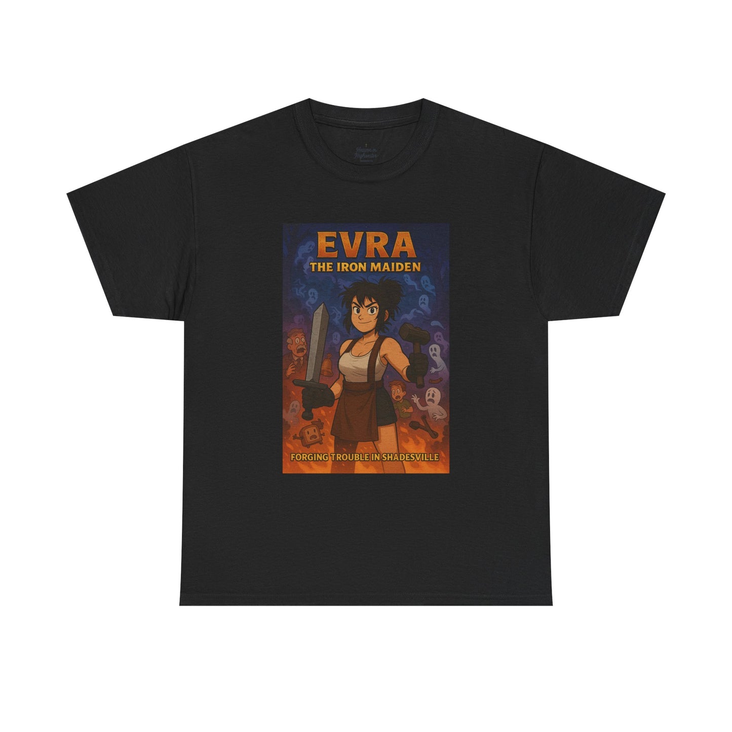 Evra the Iron Maiden Unisex Heavy Cotton Tee | Anime Shirt, Graphic Tee, Geek Fashion, Gift for Her, Casual Wear