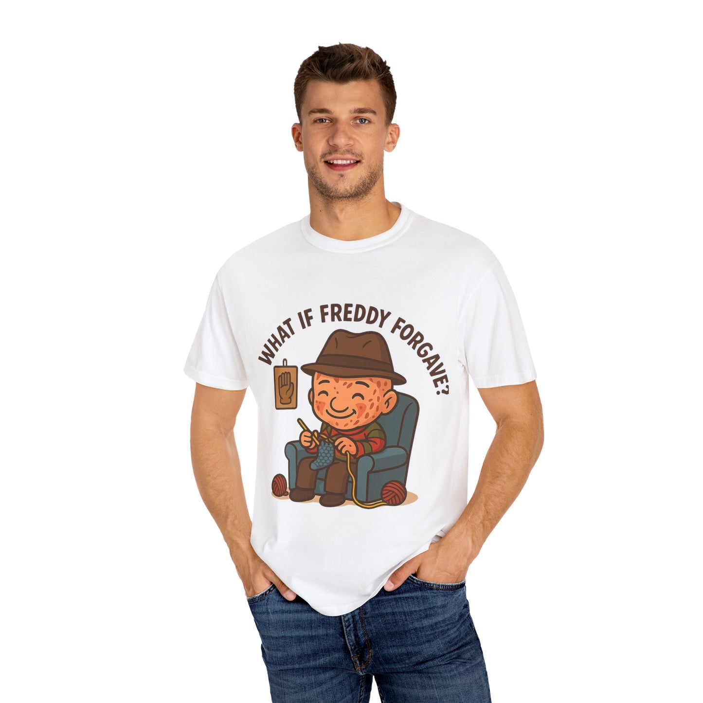 Playful Unisex T-Shirt with 'What If Freddy Forgave?' Design, Funny Graphic Tee for Casual Wear, Gift for Fans, Humor Shirt, Unique Present