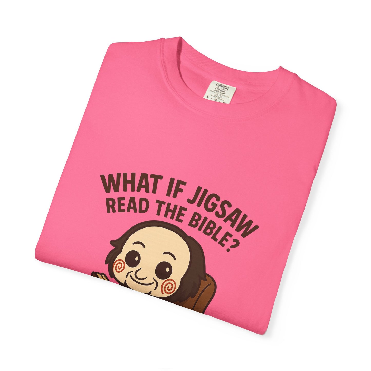 Quirky Graphic Tee, Jigsaw Humor Shirt, Unique Gift for Readers, Fun Bible Reference T-shirt, Casual Everyday Wear