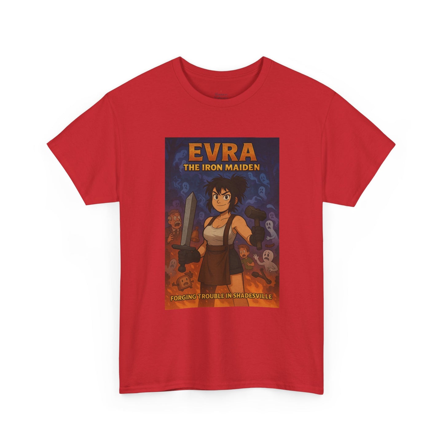 Evra the Iron Maiden Unisex Heavy Cotton Tee | Anime Shirt, Graphic Tee, Geek Fashion, Gift for Her, Casual Wear