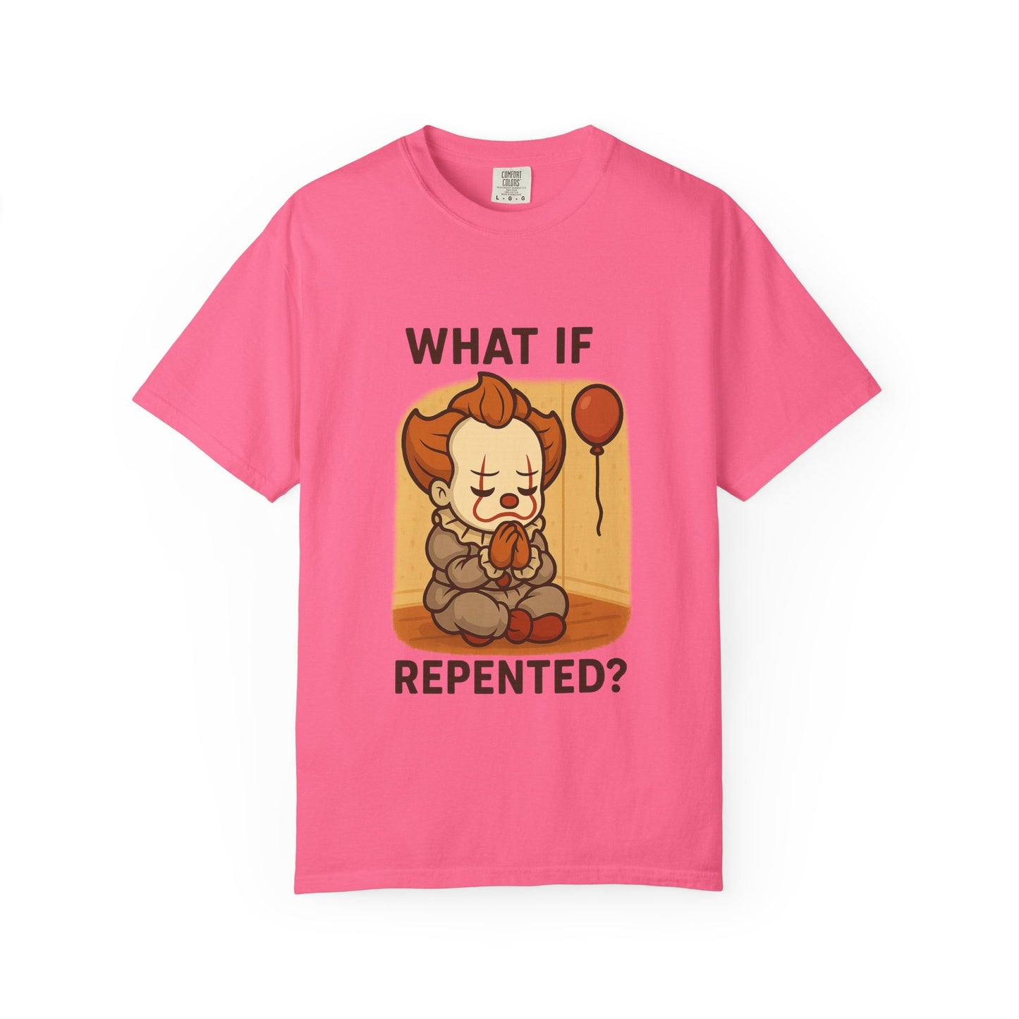 What If Repented? Unisex Garment-Dyed T-Shirt, Cartoon Tee, Humorous Apparel, Gift for Fans, Fun Casual Wear