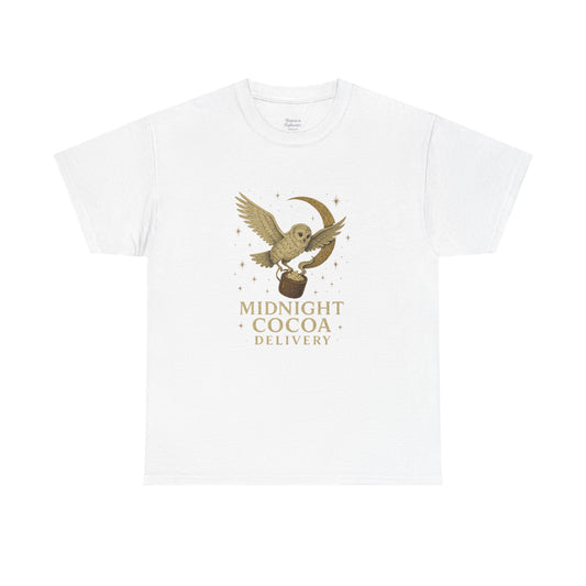 Midnight Cocoa Delivery Tee, Cozy Unisex Cotton Tee for Cocoa Lovers, Perfect Gift, Holiday Apparel, Casual Wear, Fun Winter Shirt