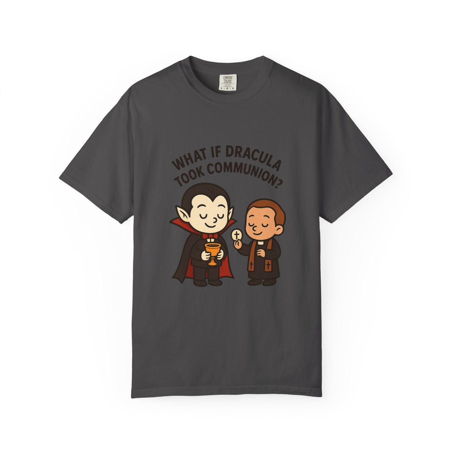 Whimsical Dracula T-Shirt, Funny Gift for Halloween, Unisex Tee for Comic Lovers, Humor Apparel for Every Occasion, Cute Cartoon Shirt