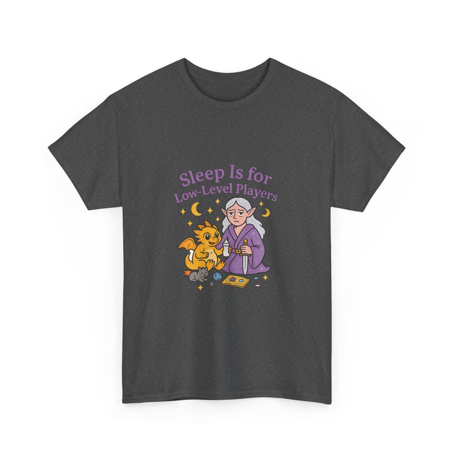 Sleep Is for Low-Level Players Unisex Tee, Gaming Shirt, Funny Gamer Gift, Casual Cotton T-Shirt, Video Game Humor Apparel