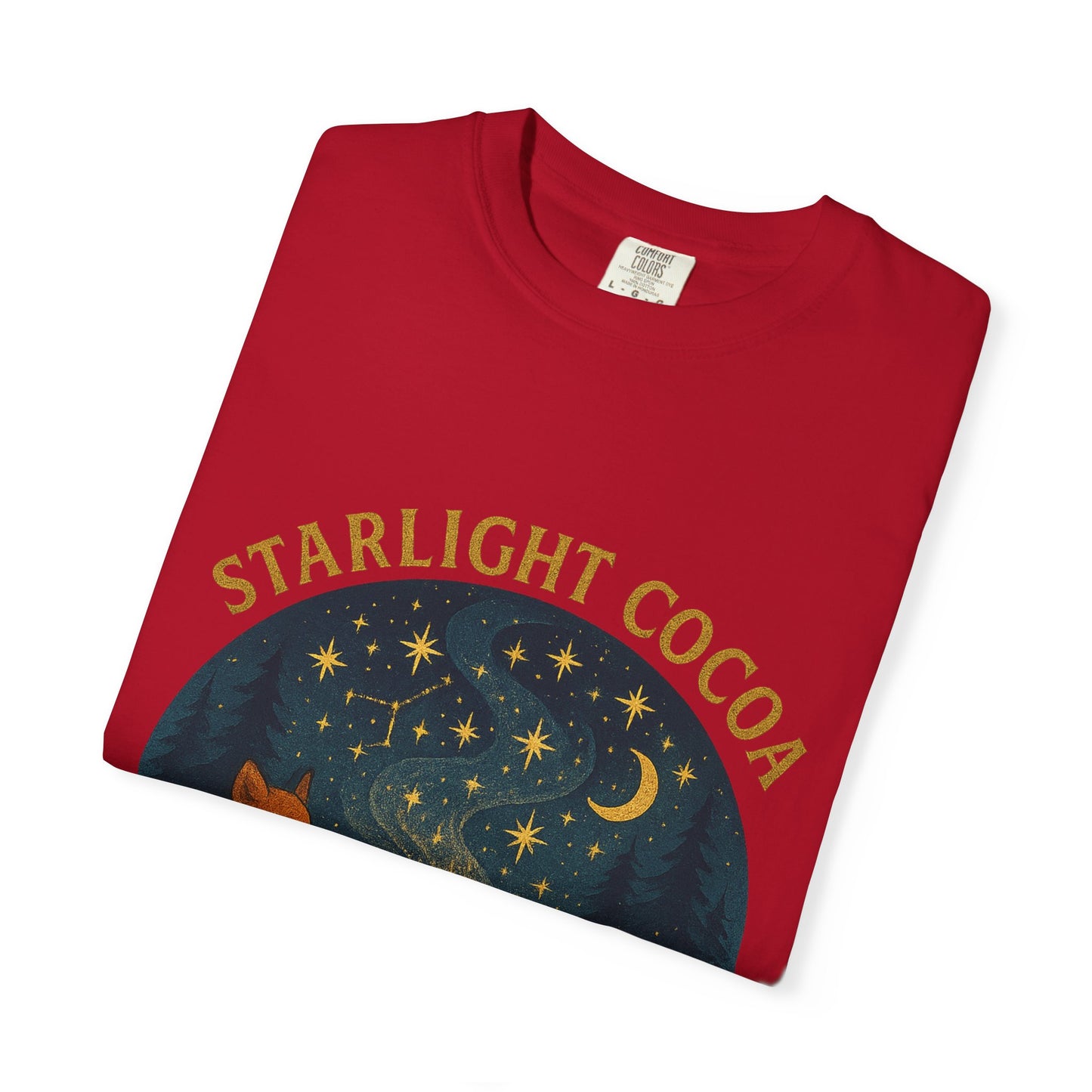 Starlight Cocoa T-Shirt | Cozy Night Vibe | Unisex Graphic Tee | Perfect for Camping, Stargazing, Gift for Nature Lovers