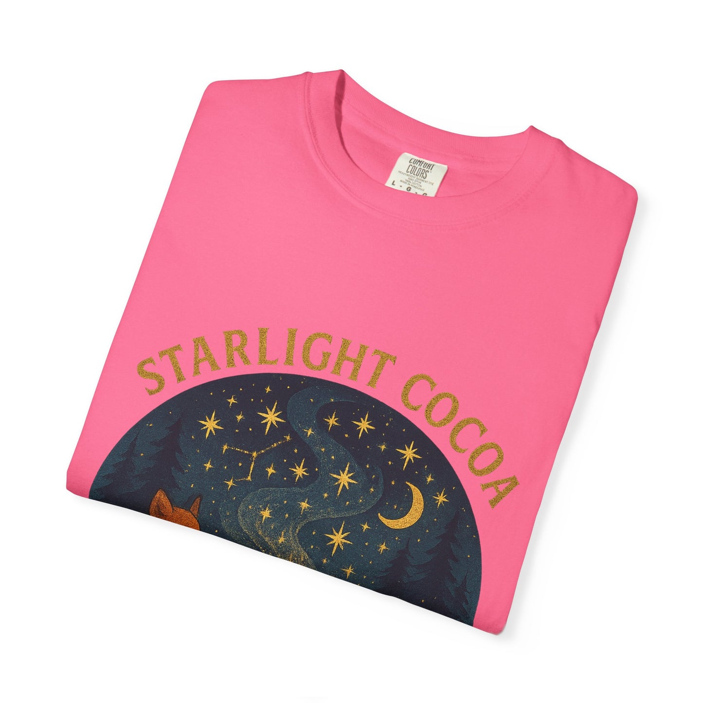 Starlight Cocoa T-Shirt | Cozy Night Vibe | Unisex Graphic Tee | Perfect for Camping, Stargazing, Gift for Nature Lovers