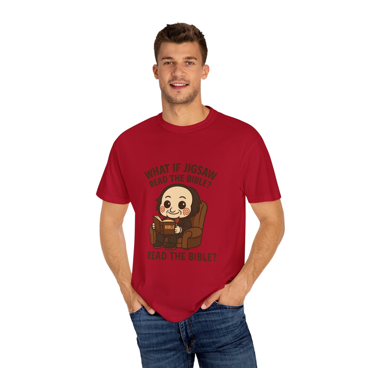 Quirky Graphic Tee, Jigsaw Humor Shirt, Unique Gift for Readers, Fun Bible Reference T-shirt, Casual Everyday Wear