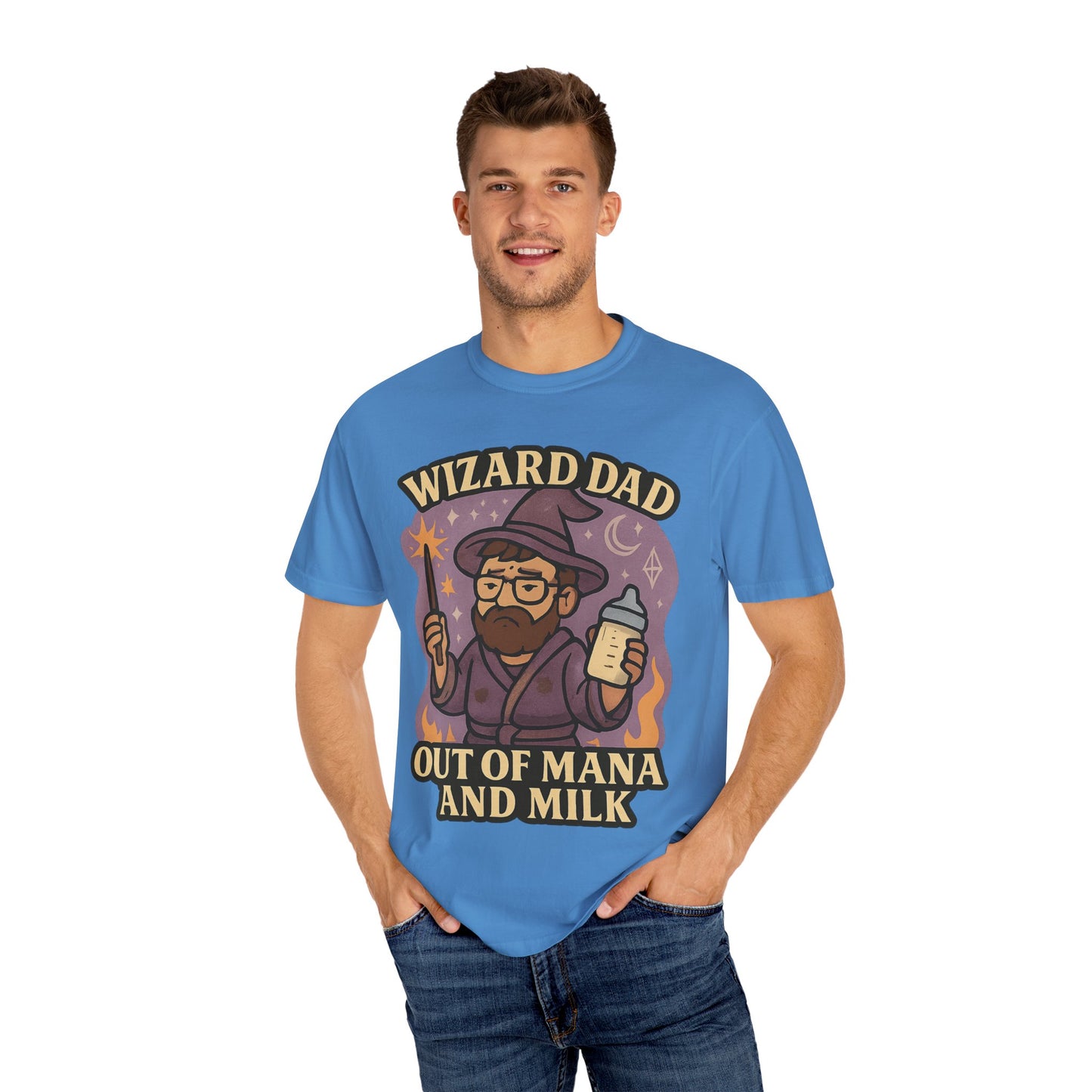 Wizard Dad T-Shirt - Unisex Garment-Dyed Tee for Dads, Funny Gift for Father's Day, Gifts for Wizards, Casual Wear, Character Tee