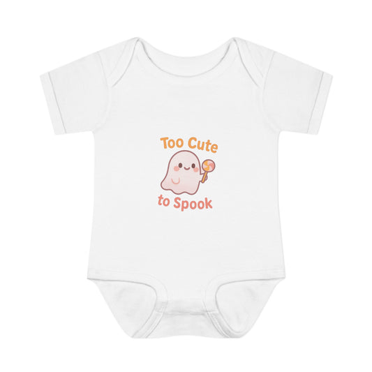 Adorable Baby Bodysuit, Infant Halloween Outfit, Cute Ghost Onesie, Spooky Baby Apparel, Too Cute to Spook Costume
