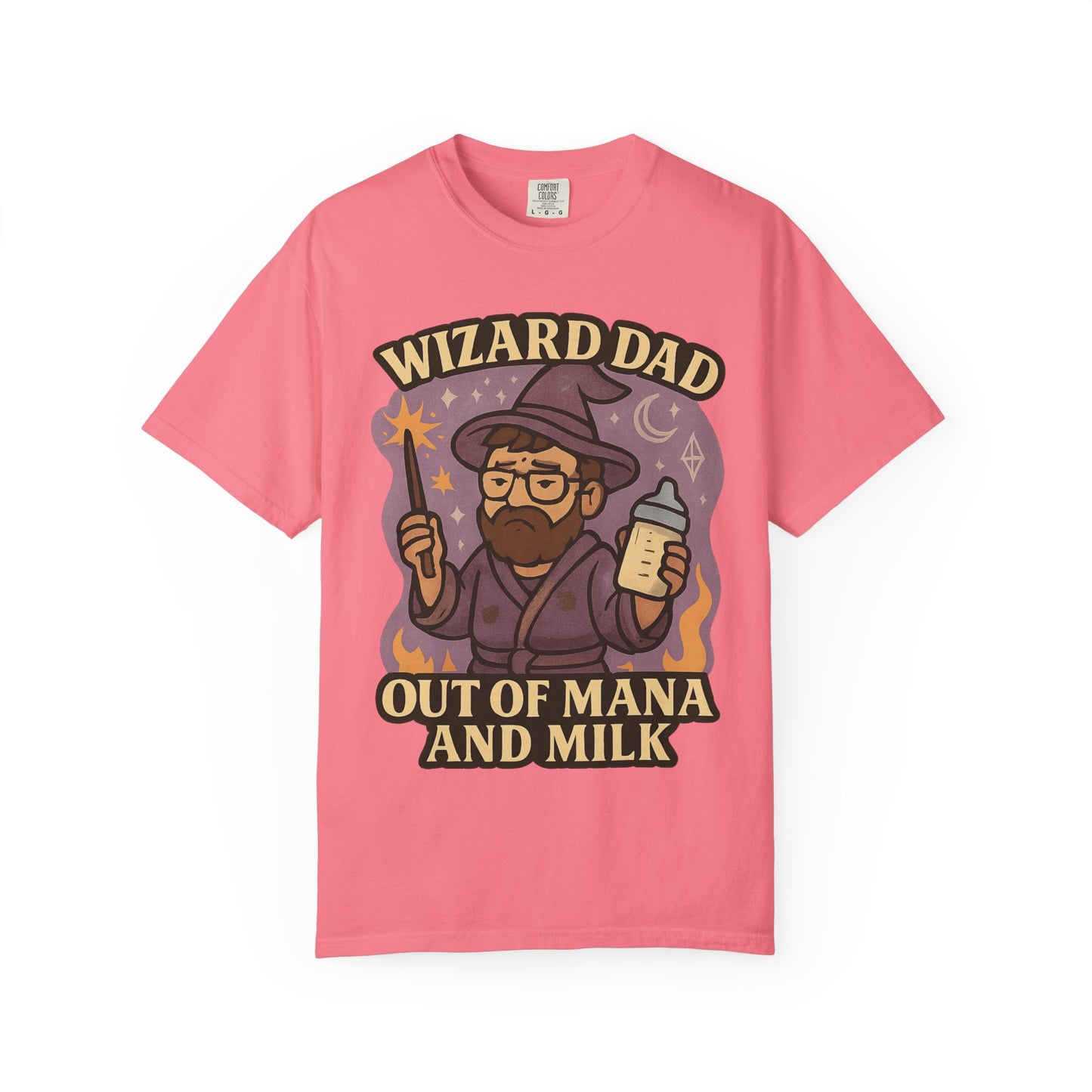 Wizard Dad T-Shirt - Unisex Garment-Dyed Tee for Dads, Funny Gift for Father's Day, Gifts for Wizards, Casual Wear, Character Tee