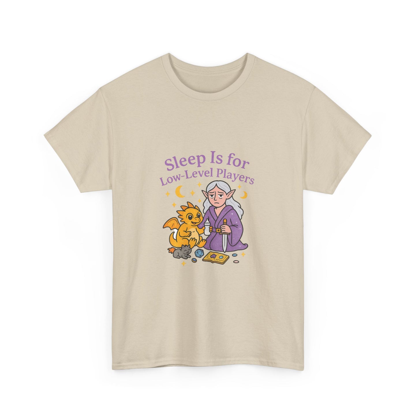 Sleep Is for Low-Level Players Unisex Tee, Gaming Shirt, Funny Gamer Gift, Casual Cotton T-Shirt, Video Game Humor Apparel