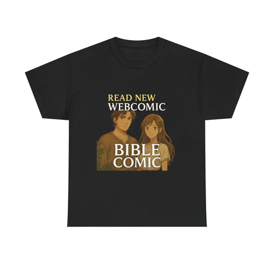Unisex Heavy Cotton Tee with Bible Comic Design - Read New Webcomic, Casual Wear, Gift for Comic Lovers, Religious Humor Shirt, Unique [...]