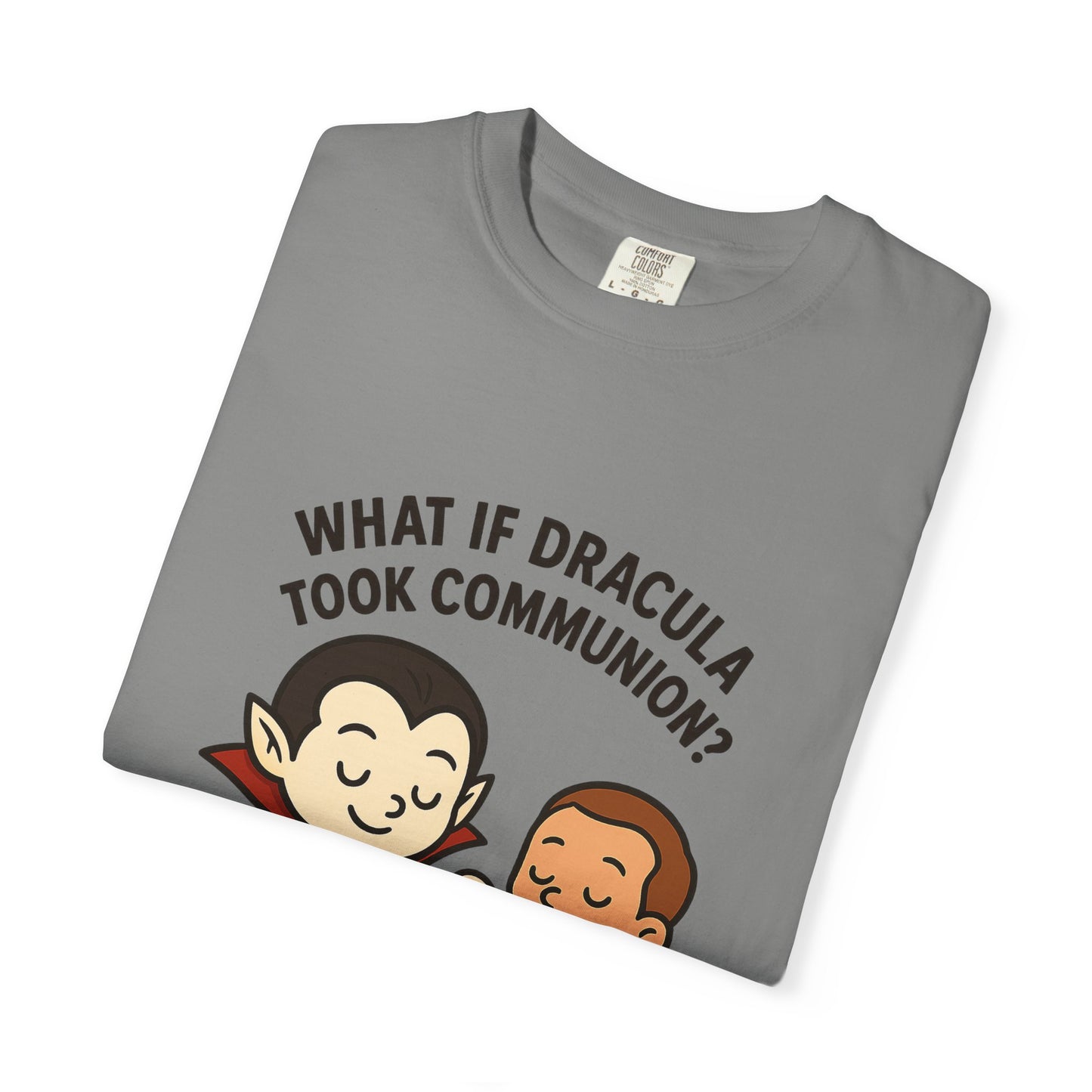 Whimsical Dracula T-Shirt, Funny Gift for Halloween, Unisex Tee for Comic Lovers, Humor Apparel for Every Occasion, Cute Cartoon Shirt