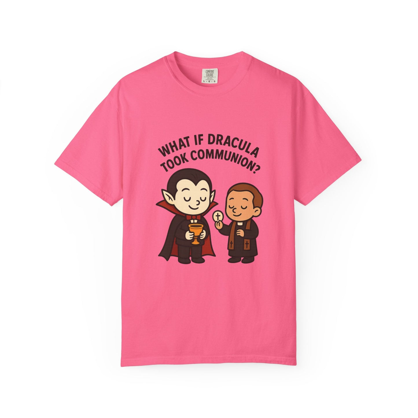 Whimsical Dracula T-Shirt, Funny Gift for Halloween, Unisex Tee for Comic Lovers, Humor Apparel for Every Occasion, Cute Cartoon Shirt