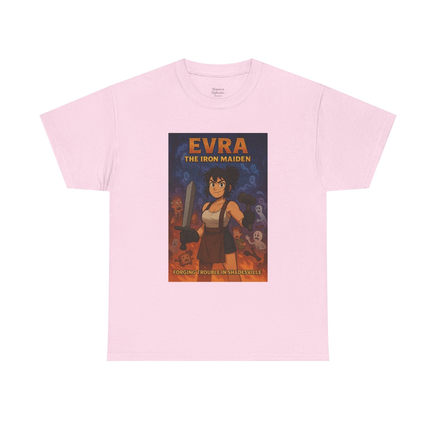 Evra the Iron Maiden Unisex Heavy Cotton Tee | Anime Shirt, Graphic Tee, Geek Fashion, Gift for Her, Casual Wear