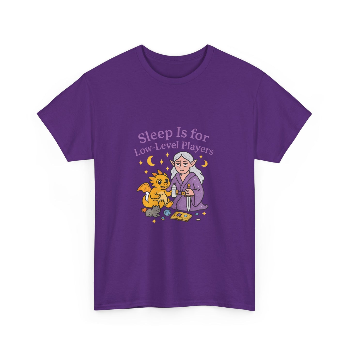 Sleep Is for Low-Level Players Unisex Tee, Gaming Shirt, Funny Gamer Gift, Casual Cotton T-Shirt, Video Game Humor Apparel