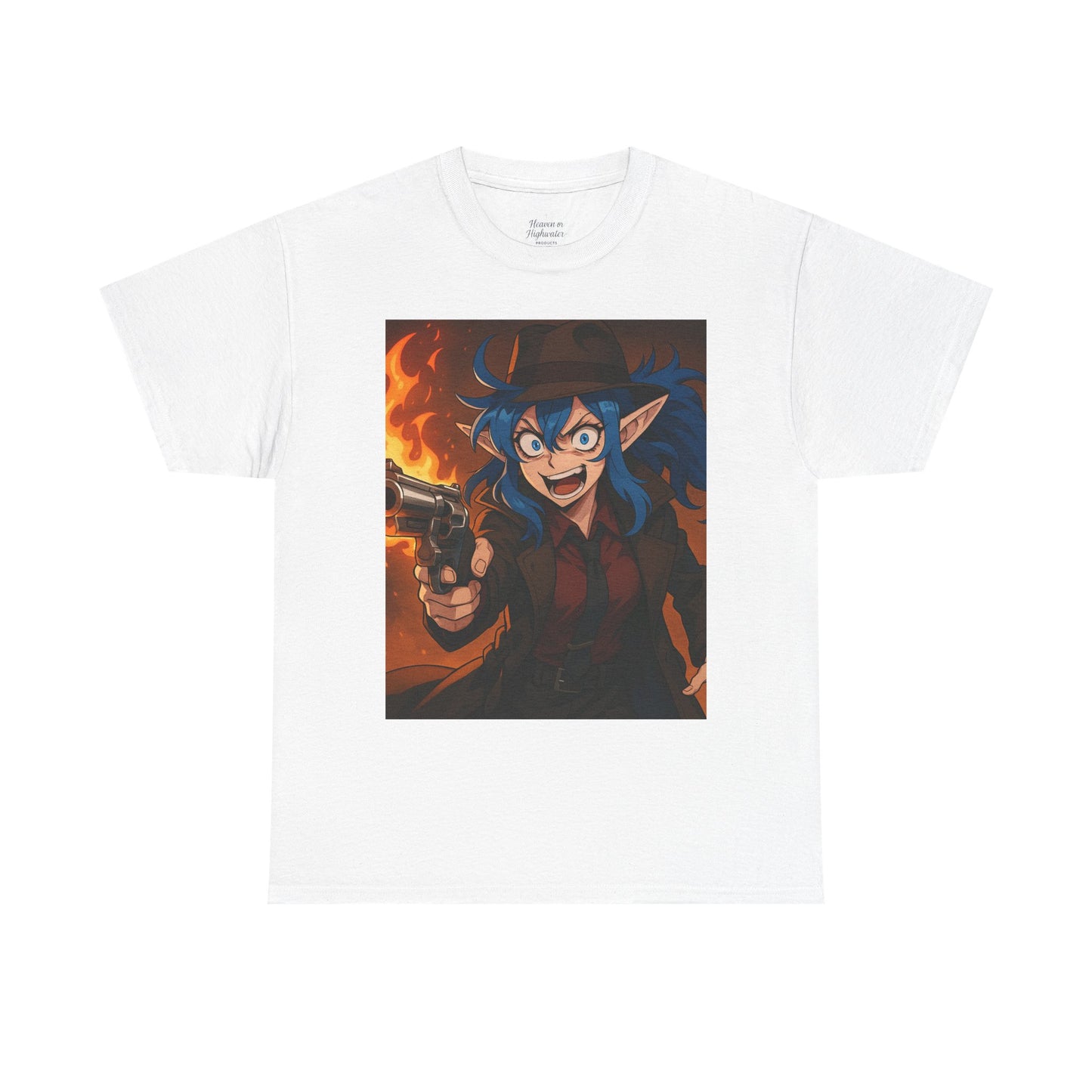 Fierce Fantasy Tee - Unisex Heavy Cotton T-Shirt, Cosplay Shirt, Comic Book Fashion, Gift for Gamers, Alternative Art Apparel