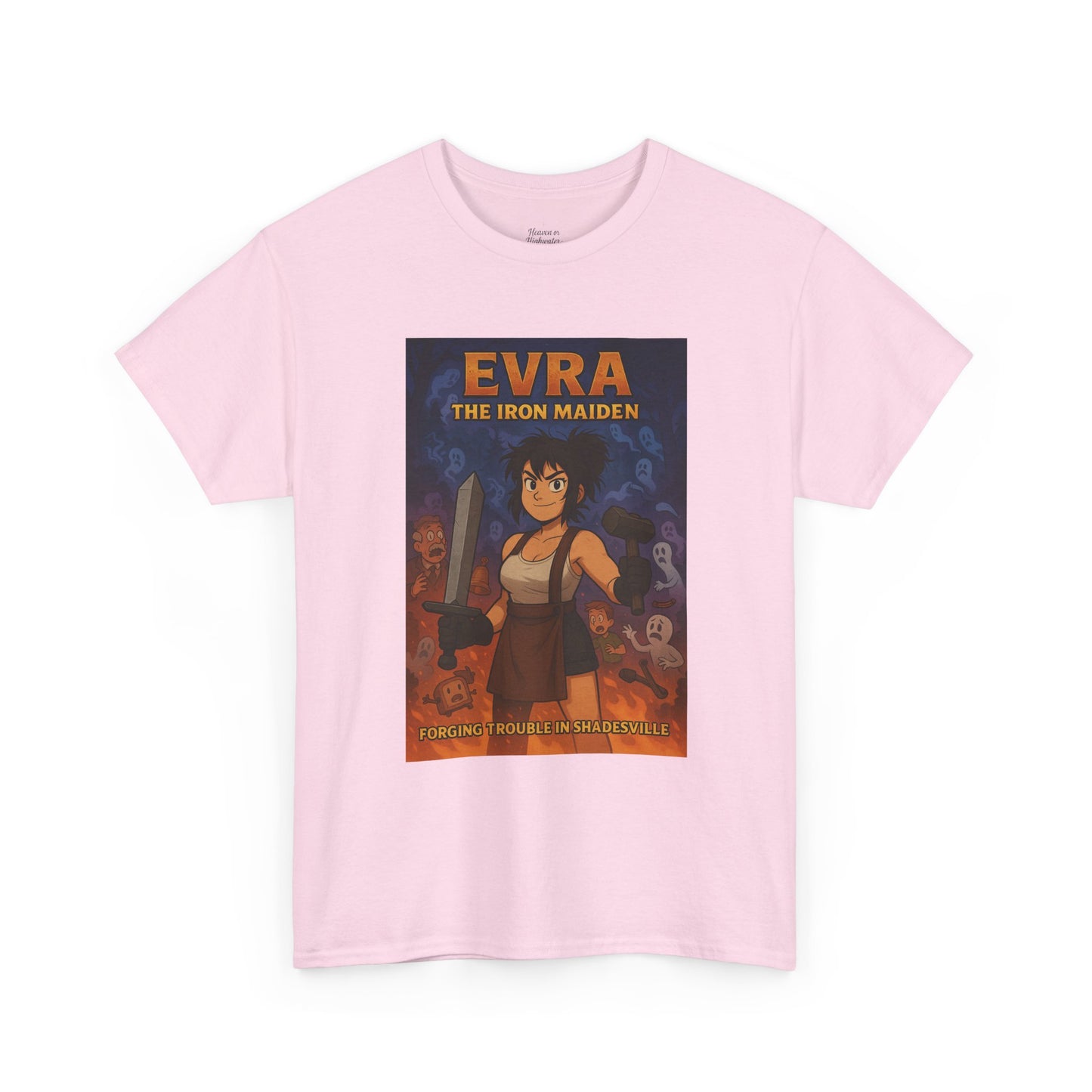 Evra the Iron Maiden Unisex Heavy Cotton Tee | Anime Shirt, Graphic Tee, Geek Fashion, Gift for Her, Casual Wear