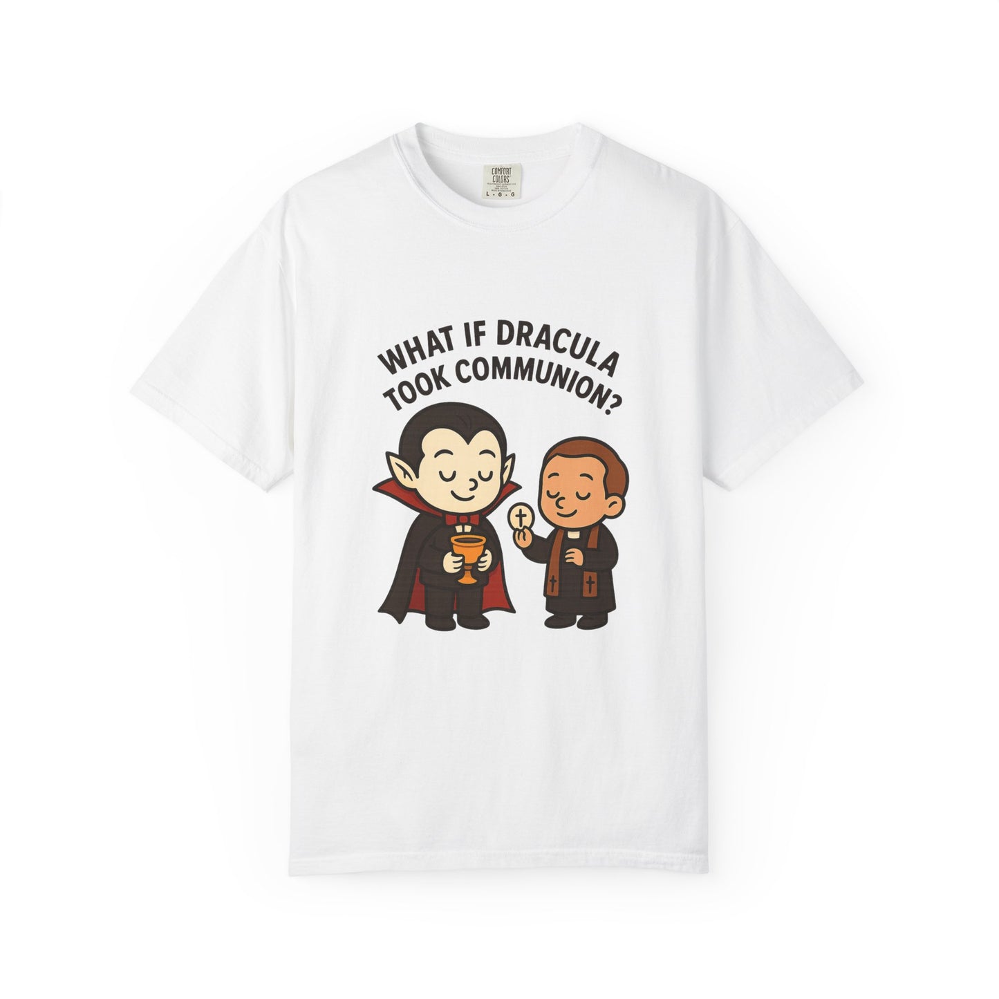 Whimsical Dracula T-Shirt, Funny Gift for Halloween, Unisex Tee for Comic Lovers, Humor Apparel for Every Occasion, Cute Cartoon Shirt