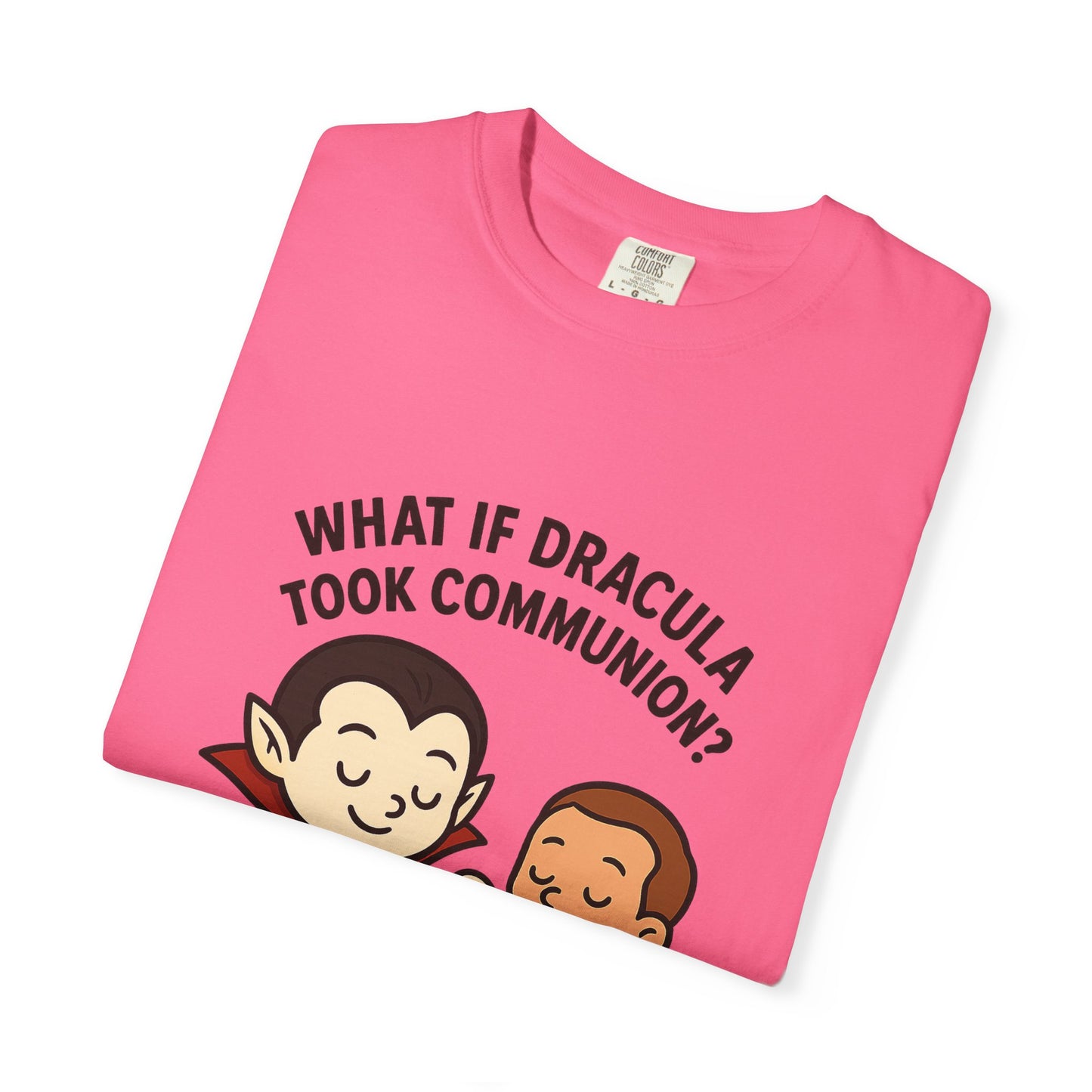 Whimsical Dracula T-Shirt, Funny Gift for Halloween, Unisex Tee for Comic Lovers, Humor Apparel for Every Occasion, Cute Cartoon Shirt