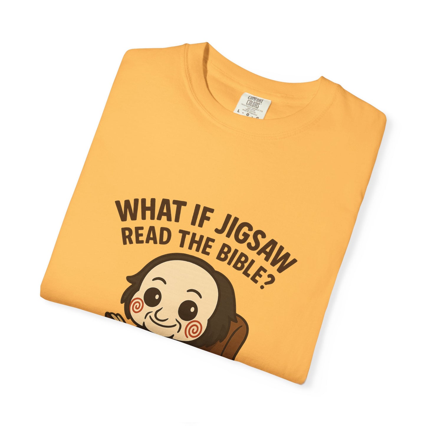 Quirky Graphic Tee, Jigsaw Humor Shirt, Unique Gift for Readers, Fun Bible Reference T-shirt, Casual Everyday Wear