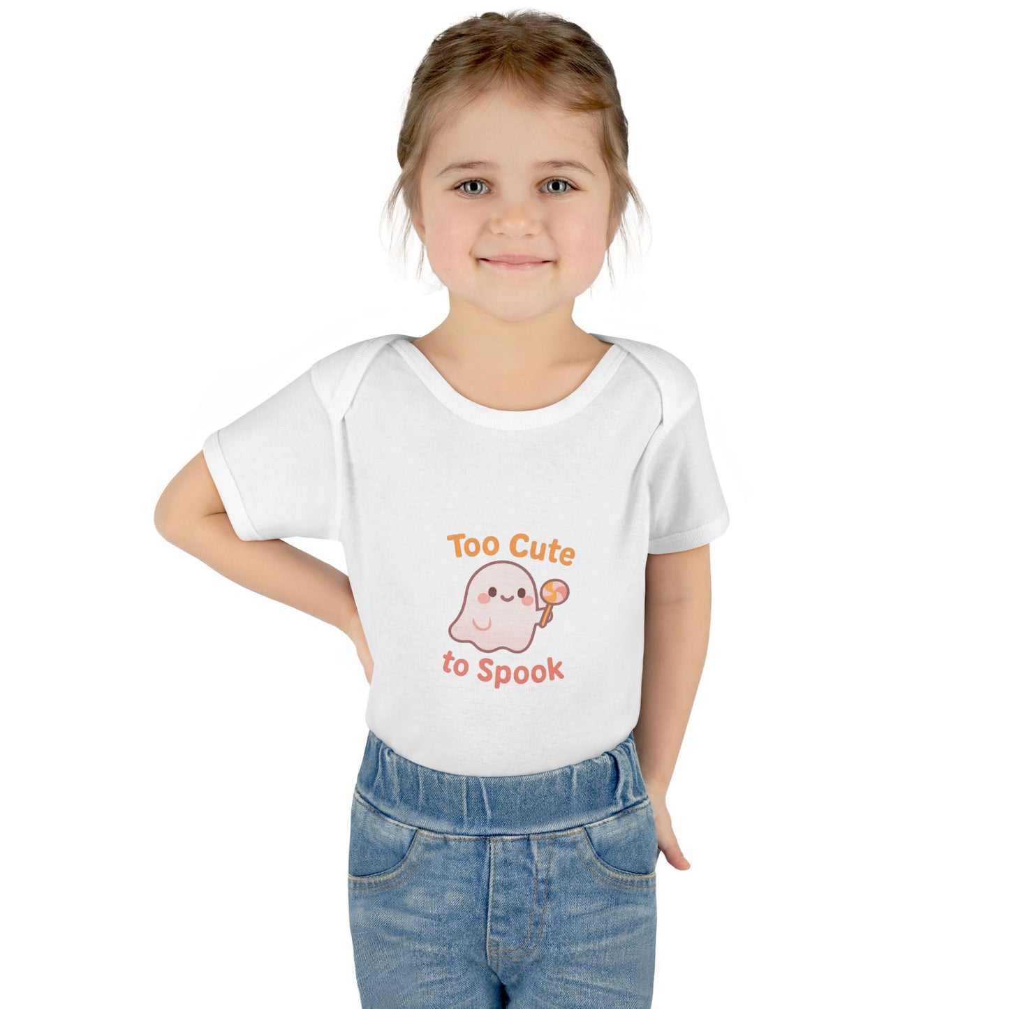 Adorable Baby Bodysuit, Infant Halloween Outfit, Cute Ghost Onesie, Spooky Baby Apparel, Too Cute to Spook Costume