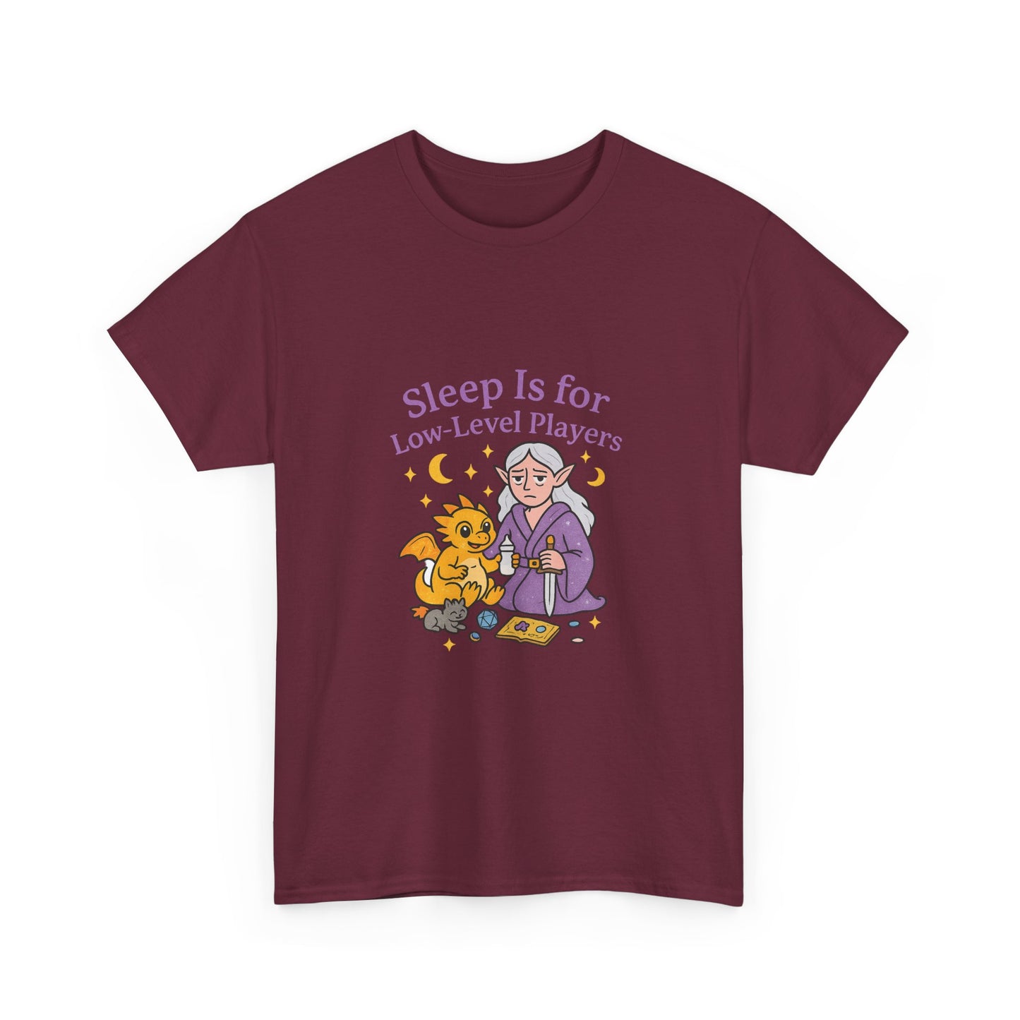 Sleep Is for Low-Level Players Unisex Tee, Gaming Shirt, Funny Gamer Gift, Casual Cotton T-Shirt, Video Game Humor Apparel