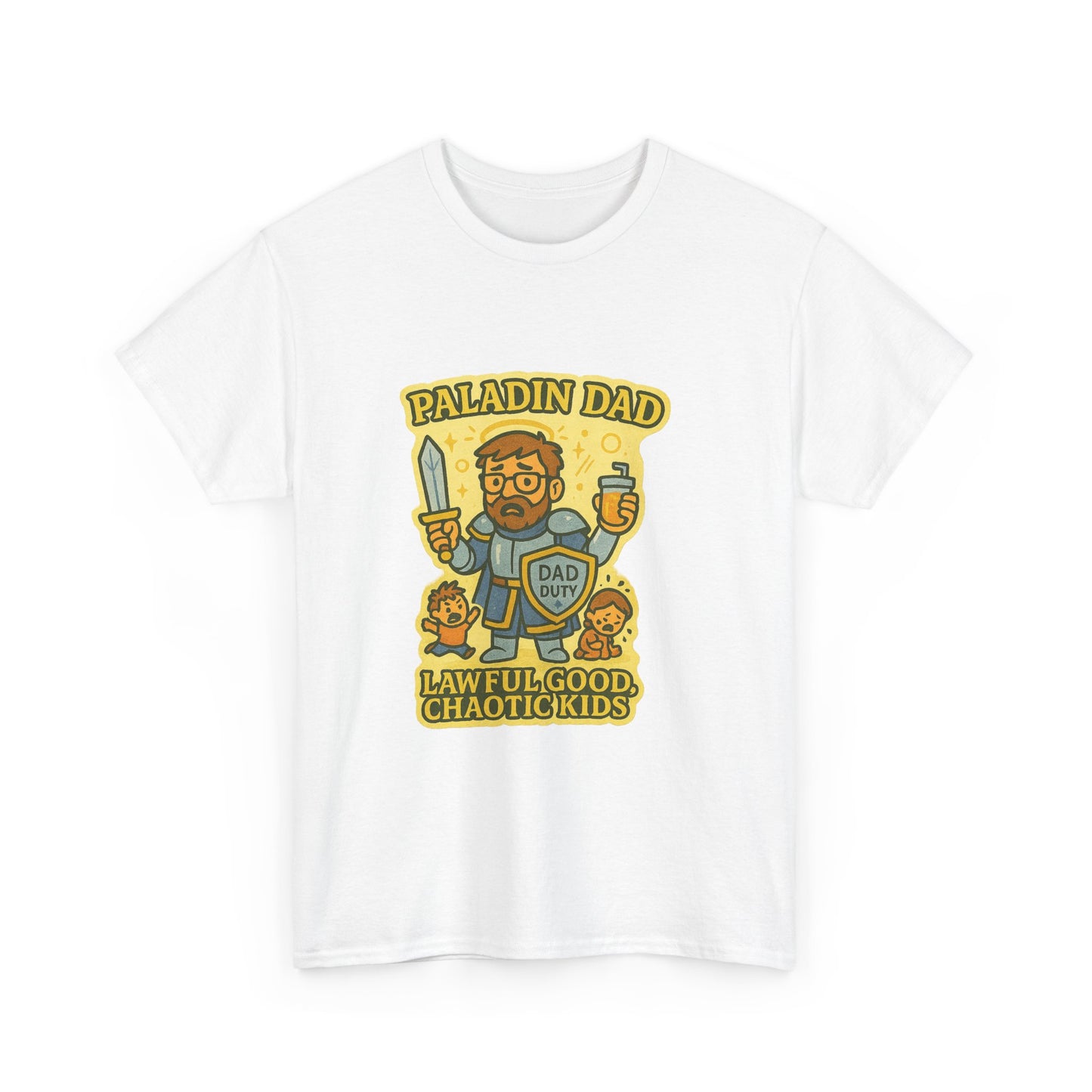 Paladin Dad Unisex Heavy Cotton Tee | Perfect Gift for Dads, Fun Family Time, Gaming Enthusiasts, Fathers' Day, Birthdays