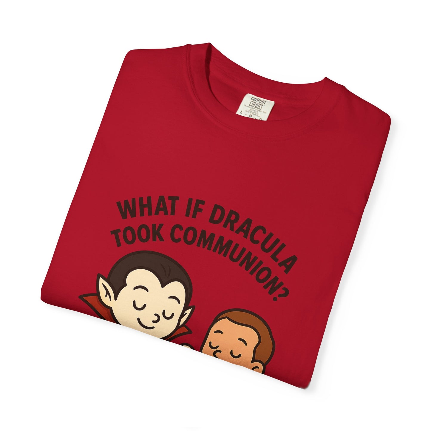 Whimsical Dracula T-Shirt, Funny Gift for Halloween, Unisex Tee for Comic Lovers, Humor Apparel for Every Occasion, Cute Cartoon Shirt