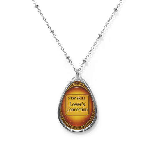 Romantic Oval Necklace, Lover's Connection Jewelry, Heartfelt Gift, Anniversary Present, Relationship Charm, Couples Accessory