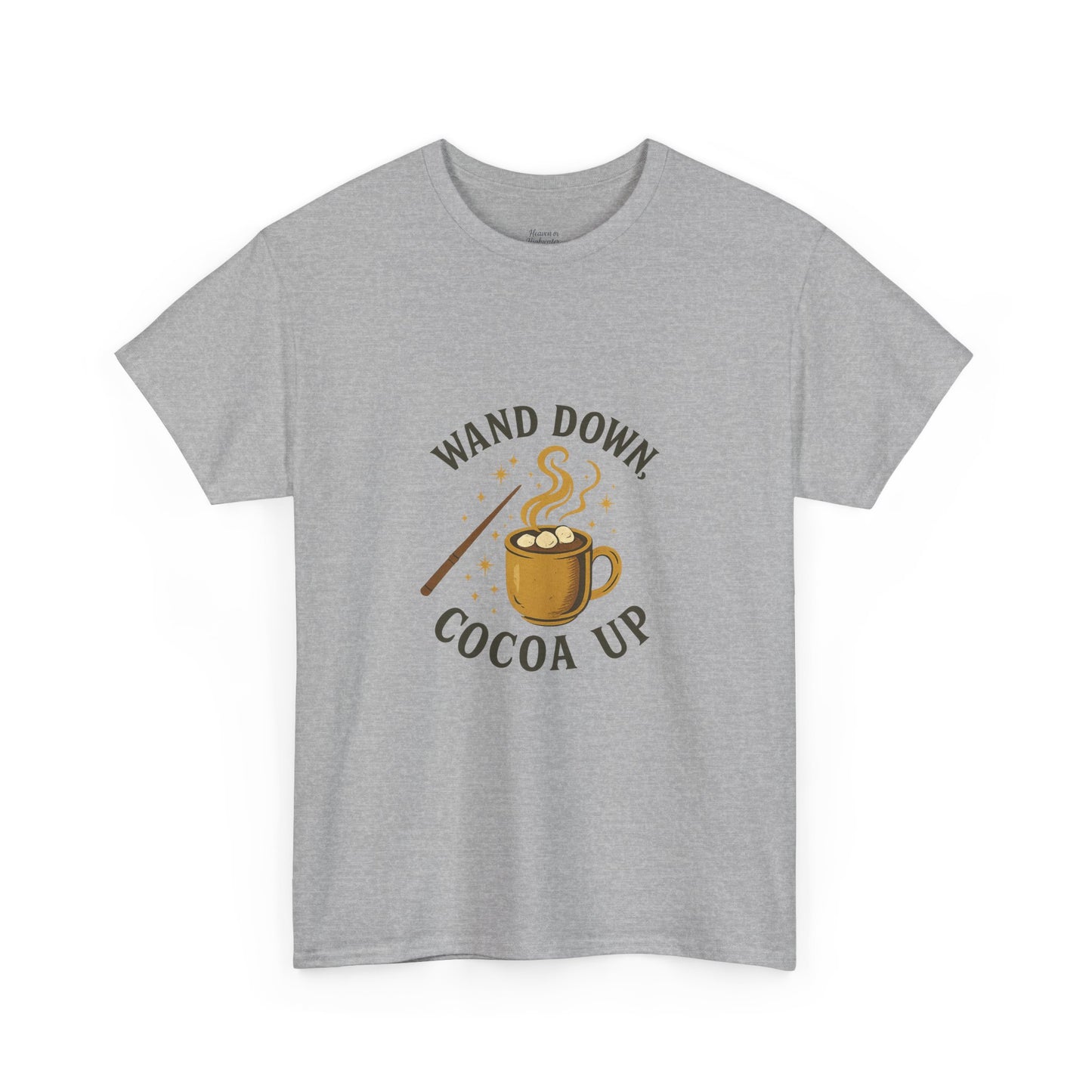 Magical Cocoa Unisex Heavy Cotton Tee - Perfect Gift for Wizards, Cozy Nights, Christmas, Themed Parties, and Everyday Comfort