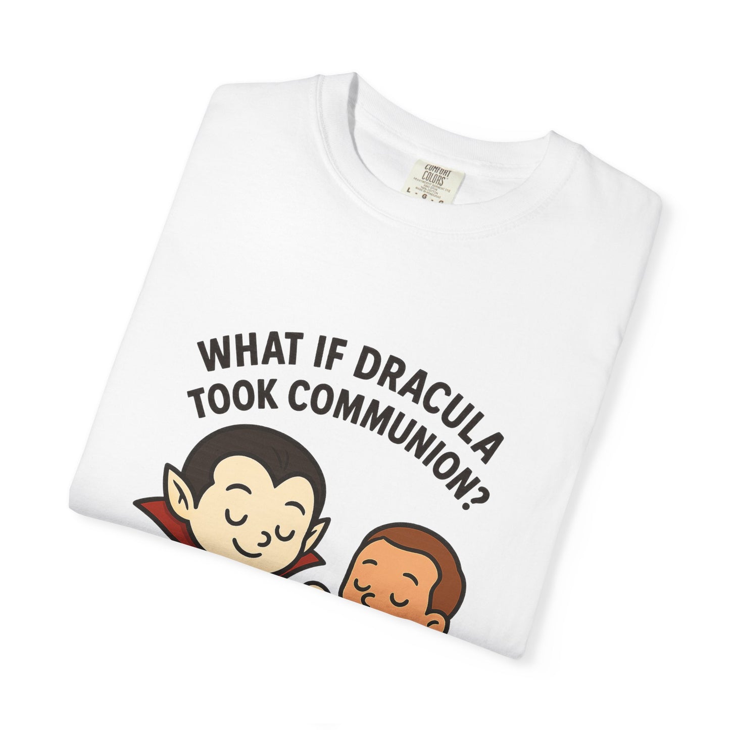 Whimsical Dracula T-Shirt, Funny Gift for Halloween, Unisex Tee for Comic Lovers, Humor Apparel for Every Occasion, Cute Cartoon Shirt