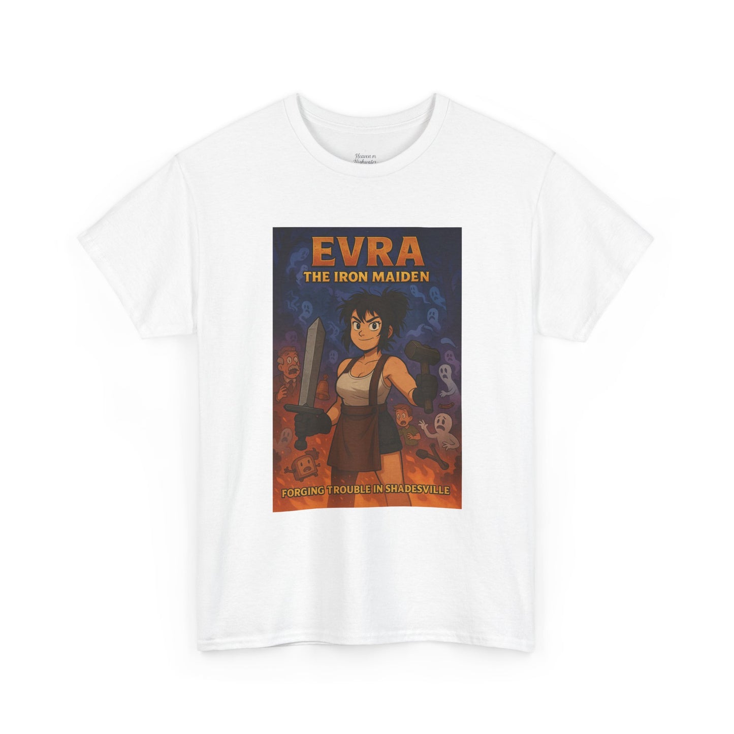 Evra the Iron Maiden Unisex Heavy Cotton Tee | Anime Shirt, Graphic Tee, Geek Fashion, Gift for Her, Casual Wear