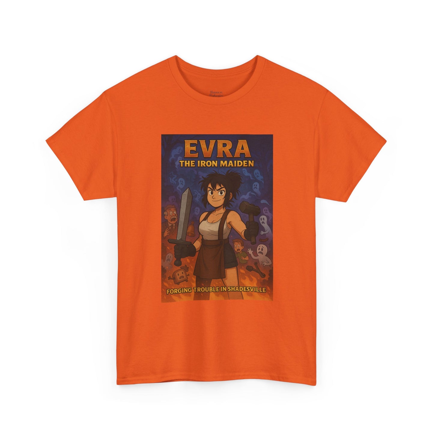 Evra the Iron Maiden Unisex Heavy Cotton Tee | Anime Shirt, Graphic Tee, Geek Fashion, Gift for Her, Casual Wear