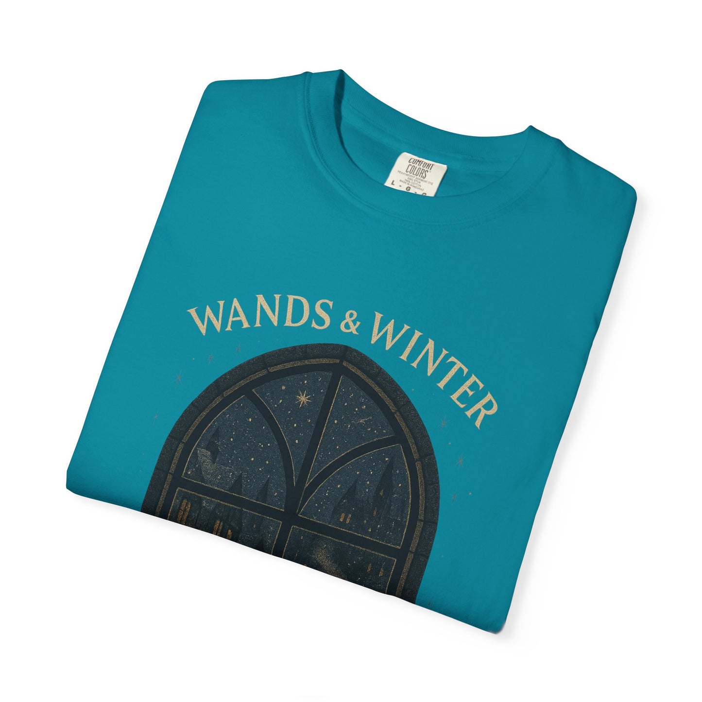Wands & Winter Unisex Garment-Dyed T-shirt | Cozy Magic Tee, Holiday Gift, Winter Apparel, Witchy Style, Casual Wear