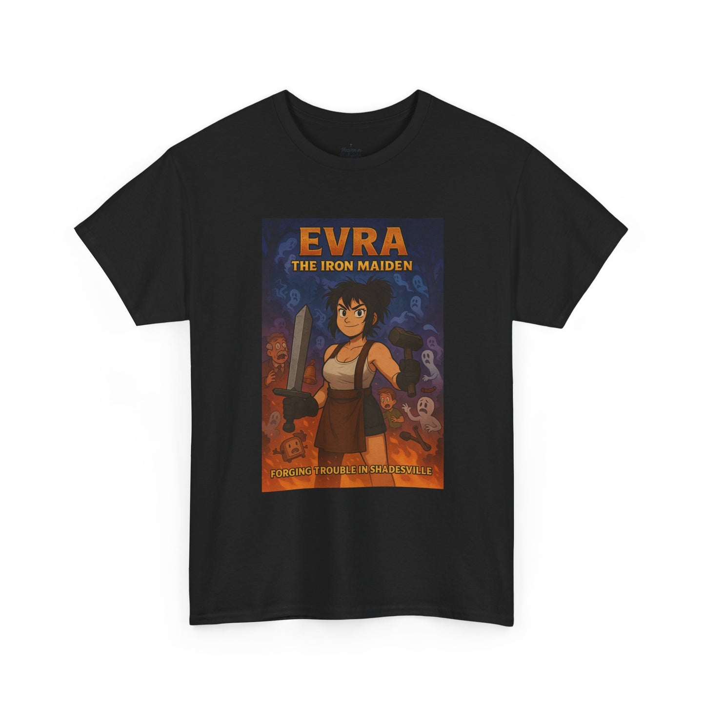 Evra the Iron Maiden Unisex Heavy Cotton Tee | Anime Shirt, Graphic Tee, Geek Fashion, Gift for Her, Casual Wear