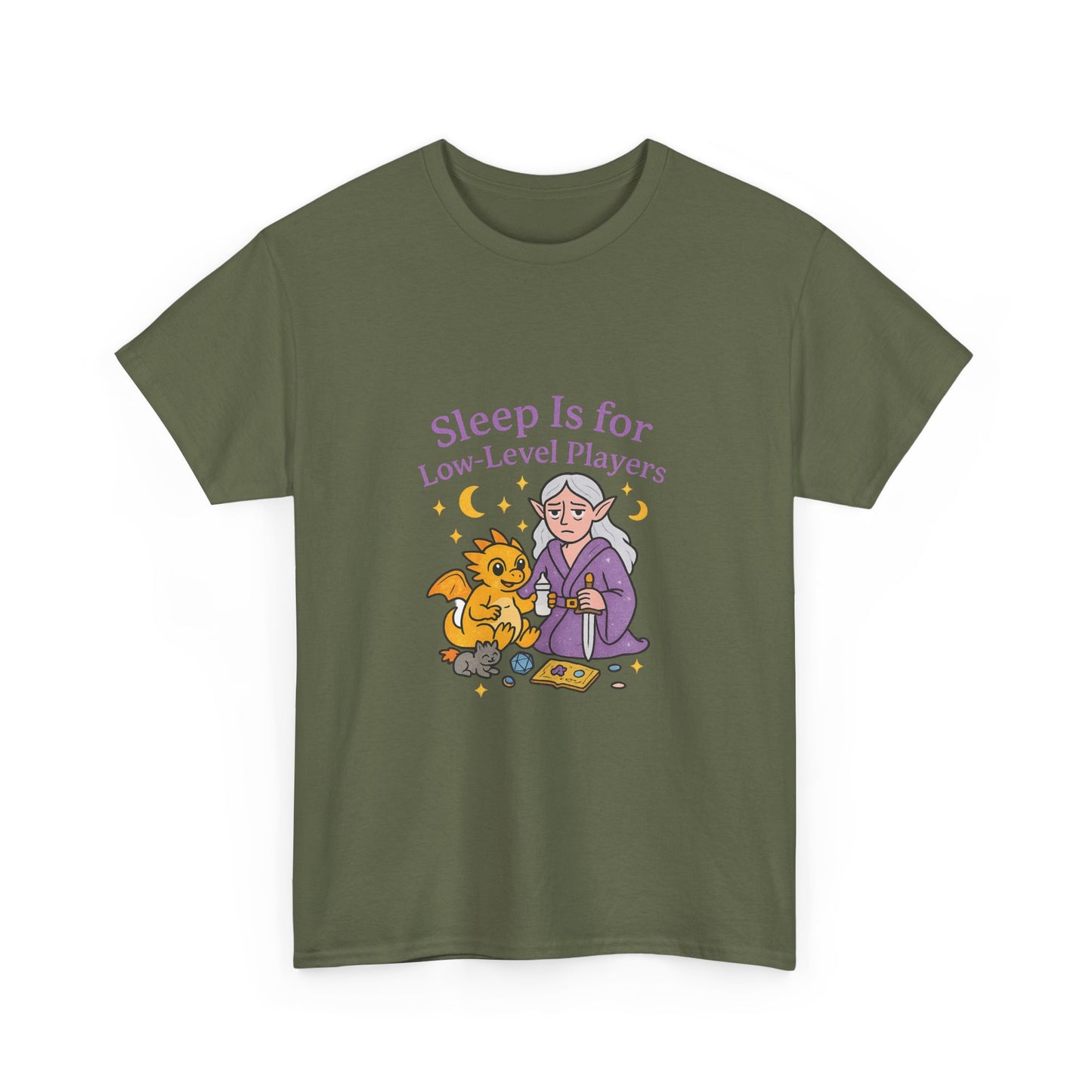 Sleep Is for Low-Level Players Unisex Tee, Gaming Shirt, Funny Gamer Gift, Casual Cotton T-Shirt, Video Game Humor Apparel