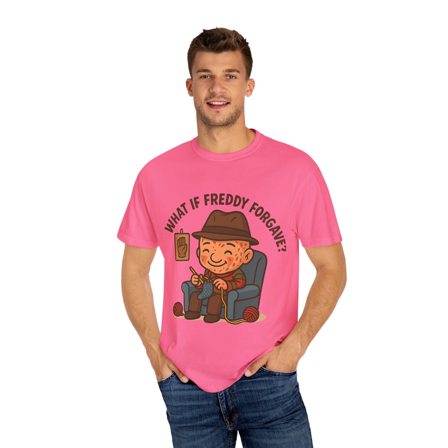Playful Unisex T-Shirt with 'What If Freddy Forgave?' Design, Funny Graphic Tee for Casual Wear, Gift for Fans, Humor Shirt, Unique Present